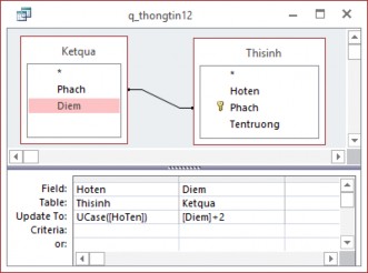 Hình 3 26 Truy vấn chỉnh sửa Bước 5 Ghi và thực hiện truy vấn ta thấy giá của 3