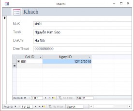 Hình 4 2 Form được tạo từ Auto Form Bước 5 Đặt tên cho mẫu biểu 1 2 Tạo mẫu 1