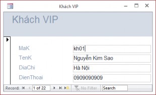Hình 4 5 Form được tạo từ Form Wizard Nhận xét Sau khi sử dụng Auto hoặc Wizard 5