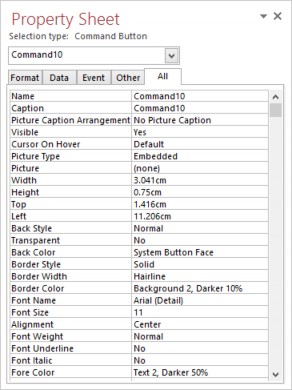 Hình 4 7 Bảng thuộc tính Mỗi loại ô điều khiển có thế có một số thuộc 9