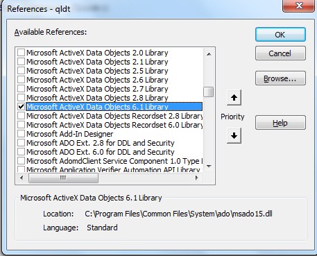 Hình 7 20 Tham chiếu đến thành phần ADO Kiến trúc ADO cung cấp 9 đối tượng 2