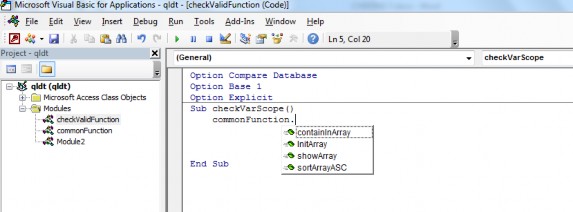 Hình 7 5 Không nhìn thấy được a và n từ ngoài module commonFunction Bạn có thể 1