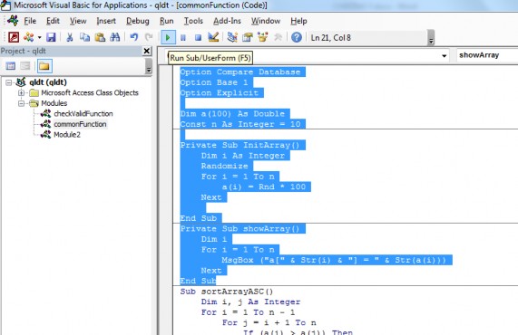 Hình 7 8 Chạy thử thủ tục InitArray và showArray Đối với hàm function thì bạn 4