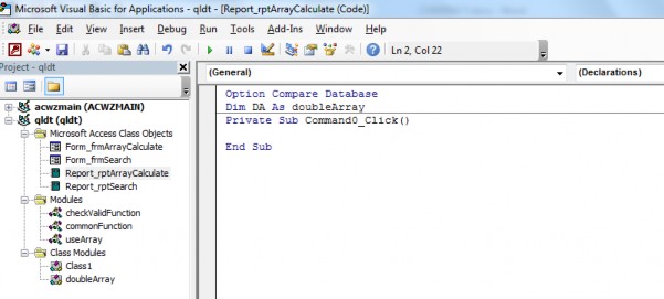 Hình ảnh trên cho thấy cửa sổ bên phải là nơi bạn khai báo định nghĩa các 5