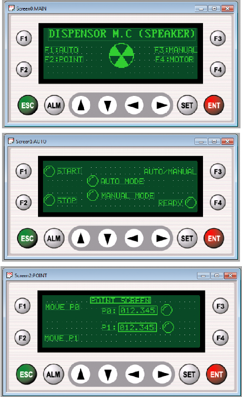 MOVE P0 LAMP BIT 43 M0529 MOVE P1 LAMP BIT 44 M2000 JOG HIGH SPEED BIT 28 Thiết kế HMI như sau 5