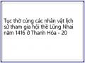 Thờ Cúng Các Nhân Vật Lịch Sử Tham Gia Hội Thề Lũng Nhai Ở Thanh Hóa Trong Đời Sống Hiện Nay