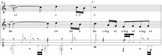 Phần làn điệu chính Chúng tôi nhận thấy rằng âm nhạc trong các ca chương của 1