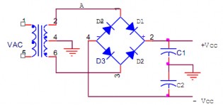 Hình 3 18 Mạch chỉnh lưu âm dương Mạch dùng biến áp đảo pha và cầu diode C 1 3
