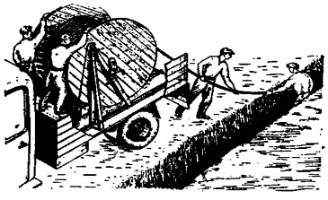 Hình 2 3 Rải cáp bằng xe cơ giới Theo phương pháp này phương tiện cơ giới 1