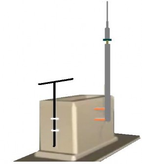 Hình 5 5 Kim thu sét được gắn vào trụ 3 2 Đặt đường dây dẫn sét nằm trên 6