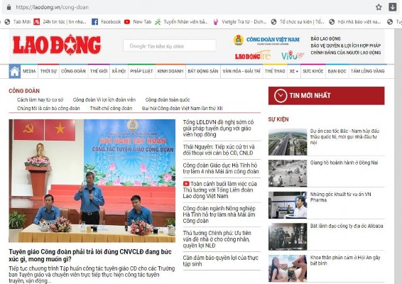 Hình 1 1 Giao diện báo điện tử Lao động – Nguồn www laodong com vn Là tờ báo 1