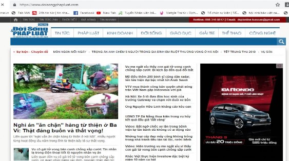 Hình 1 3 Giao diện báo điện tử Đời sống và pháp luật – Nguồn https www 2