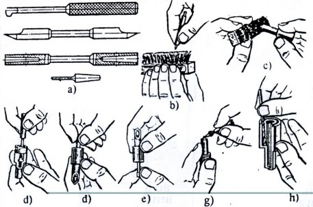 Hình 2 8 Sửa chữa và phục hồi vòi phun a Các dụng cụ sửa chữa b Chùi sạch 2