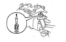 Lấy cụm bộ điều tốc ống trượt ra Tháo van điện cắt nhiên liệu · Tháo 6