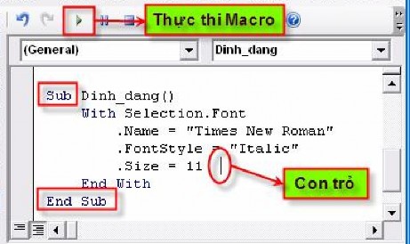 Hình 6 5 Khi Macro được tạo ra chưa đáp ứng đủ nhu cầu thì người sử dụng 5