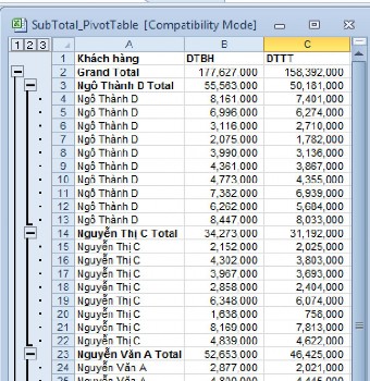 Hình 2 3 Hình 2 4 II PIVOT TABLE 1 Đặt vấn đề Excel cung cấp cho người sử dụng 4