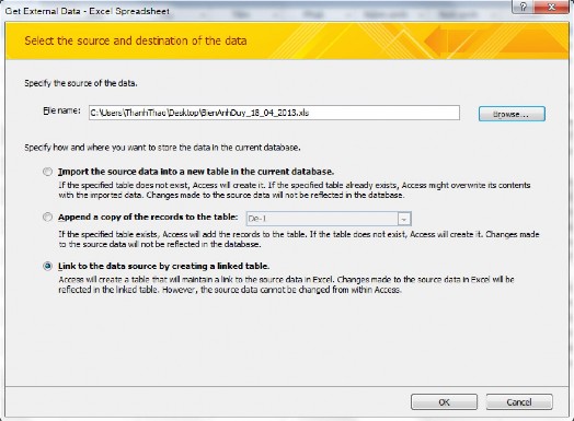 Hình 5 11 Sau khi chọn xong bước này ta đã có thể liên kết dữ liệu từ 6