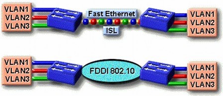 Hình 6 8 Thiết kế VLAN xuyên qua Backbone Đường trục thông thường hoạt động 8