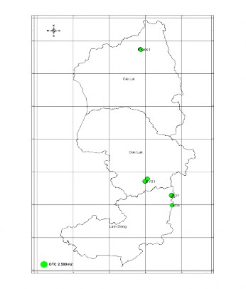 Hình 2 2 Vị trí 17 ÔTC 2 500m 2 nghiên cứu cấu trúc lâm phần có phân bố Thông 5 4