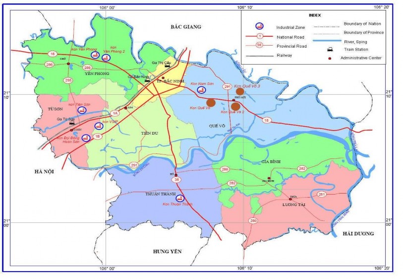 Nguồn http investinvietnam vn Hình 1 Vị trí các Khu công nghiệp Quế Võ tại tỉnh 1