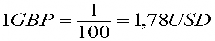 Đây là tỷ giá hối đoái giữa bảng Anh GBP và đôla Mỹ USD Trong chế độ lưu 1