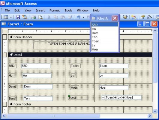 Chọn File Save để lưu biểu mẫu này giả sử lưu với tên Tsform Đóng lại sau 8