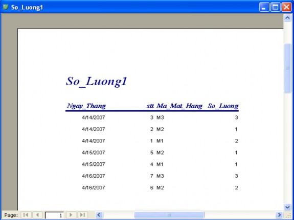 Như vậy ta có một bản báo cáo v à có thể in ra giấy 6 2 Sửa báo biểu Báo 11