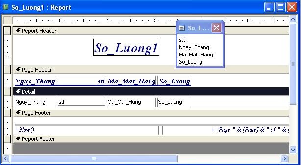  Đóng cấu trúc Report và mở lại ở dạng Preview ta có 6 3 Thiết kế một báo 13