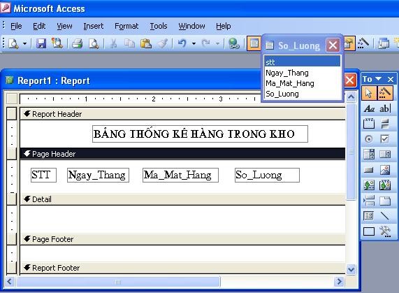 3 Thiết kế thân Detail Bước tiếp là thiết kế thân Report nàm trong phần Detai 1