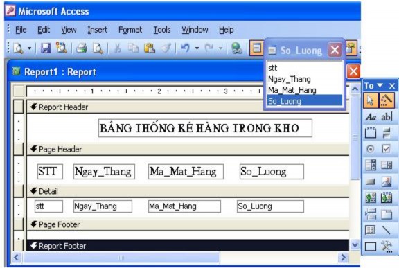 Đóng cấu trúc lại và mở lại ở chế độ Print Preview ta có Bài tập 1 Cho 2