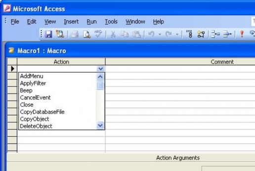  Hãy chọn một Macro giả sử ta chọn Open Table mở bảng ta có h ình sau  Kích 6