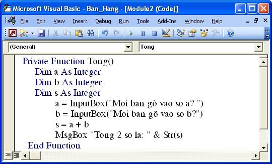 Sau khi chạy ta thấy có cùng giao diện như ví dụ 2 Rồi bạn sẽ thấy thủ tục 9