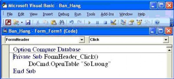  Lưu thủ tục này bằng một tên nào đó giả sử tên D au F orm  Thoát về 1