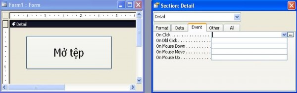 Là thuộc tính của Form ứng với nhóm Event Thao tác về nhóm Event như đã nói ở 3