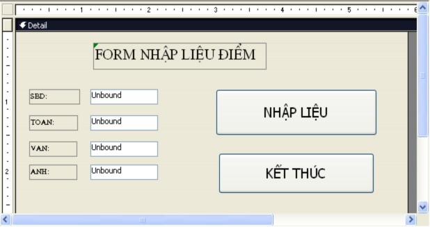 Chú ý Thuộc tính Name cho 2 nút tr ên như sau  Nút có tiêu đề nhập liệu có 9