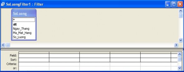  Mở danh sách trường ở dòng Field  Đặt chế độ sắp xếp ở dòng Sort  10