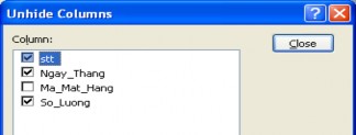  Đặt dấu kiểm vào tên trường cần hiện lại Mat Vat Tu v à chọn Close 5 Cố 5