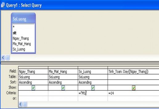 4 Chọn Query Run ta có kết quả Các hàm khác thiết kế tương tự 4 2 2 Tính toán 6