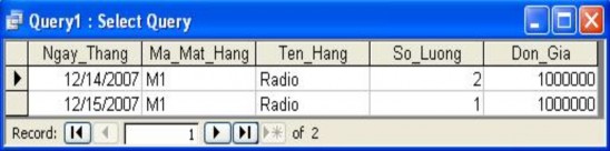 Ví dụ 3 Giả sử có 3 bảng sau SoLuong LoaiHang DonGia Hãy tạo một truy vấn tổng 14