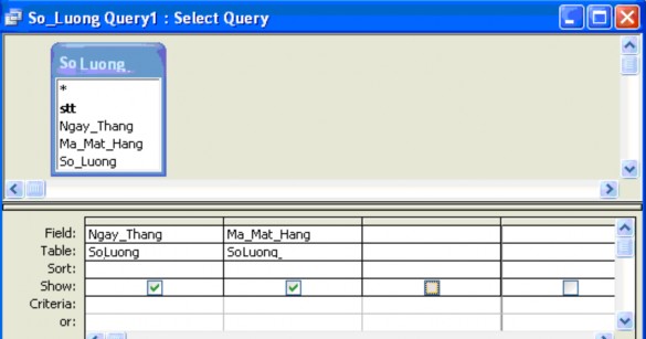 Có hộp thoại  Còn nếu chọn Modify Query Design sửa truy vấn ta có hộp thoại 25