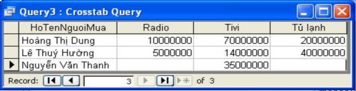 Giải thích ở cột hai hộp thoại truy vấn ta tạo th êm một trường có tên 3