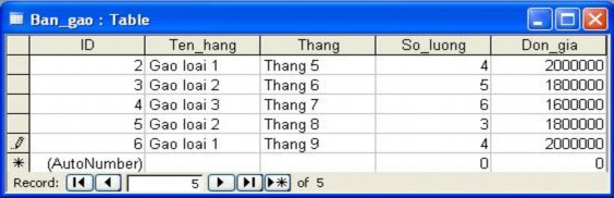  Tạo truy vấn cho bảng n ày và chọn Query Update Query và đưa vào các thông s 12