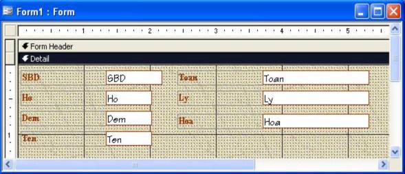 Hãy thao tác như sau Đưa con trỏ chuột vào trường Toan ấn ta thấy trỏ chuột 11