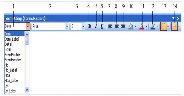 1 Object dùng để xác định các đối tượng như trường nhãn trường muốn chọn 6