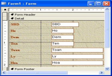 Chọn các trường ở bên phải bằng cách ấn giữ Shift đồng thời kích vào các 7