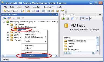 Các Thao Tác Thực Hiện Quá Trình Backup Và Restore Trong Sql Server 2005 Express Edition