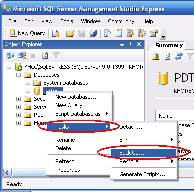Click OK Quá trình sao lưu hoàn tất 6 3 2 Phục hồi Restore Click OK hai lần Click OK 3