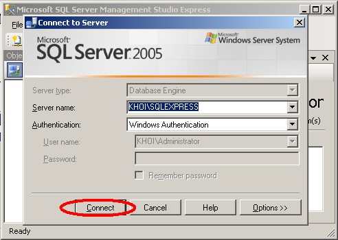 Khi đăng nhập có thể chọn Windows Authentication hoặc SQL Server Authentication Nếu 13