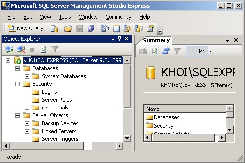 1 2 Một số thao tác cơ bản trên SQL Server 2005 Express Edition Microsoft SQL Server 14