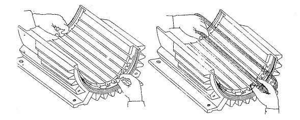 Lách tháo từng vòng dây ra khỏi rãnh Stato 4 Tháo bìa cách điện cũ ra khỏi rãnh 5